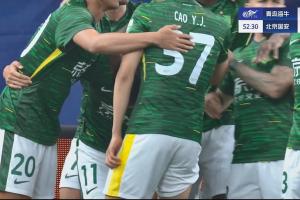 第52分钟，林良铭连场破门，国安1-0领先海牛