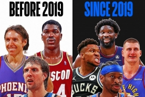 🤔NBA近连续七年的MVP皆为国际球员 而此前合计仅4人次